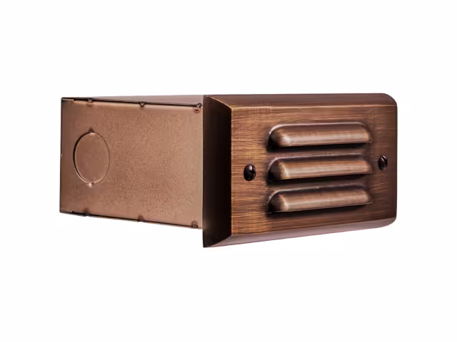 SL200-LED Step Light Louvered Brass 6"