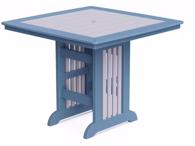 44 inch Squ Pub Table Weatherwood/ Brown