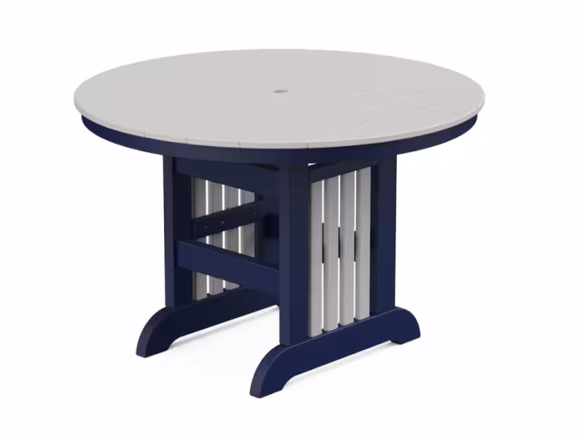 44in Round Dining Table Weatherwod/ Brow