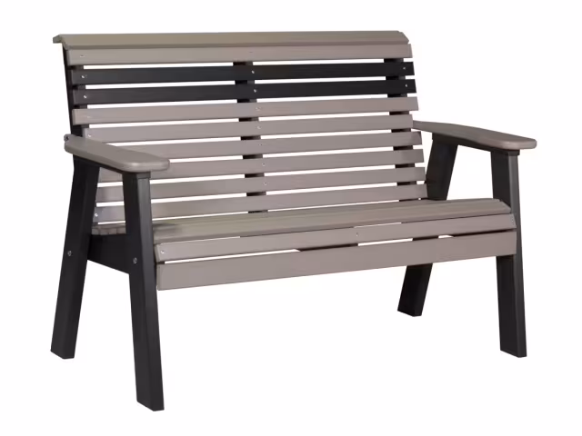 4ft Plain Bench 2Tone Clr Weather Black