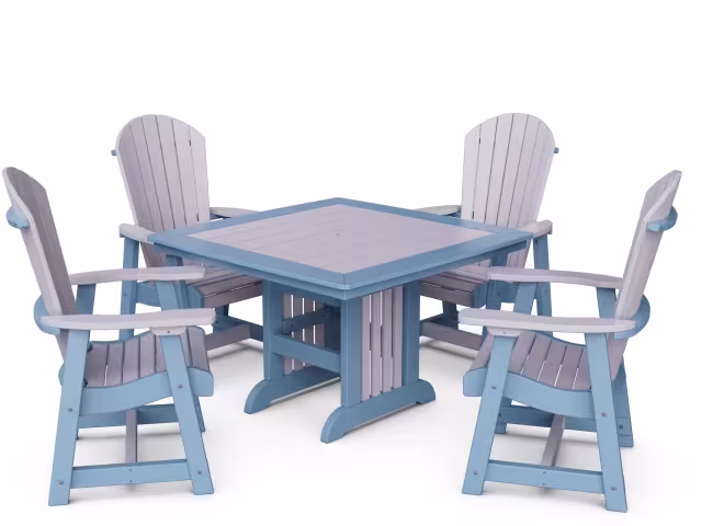 44 inch Squ Dining Table Weather/Brown