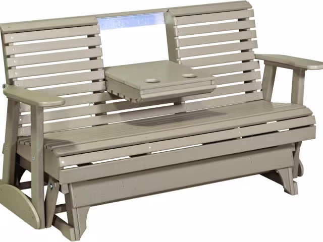 5ft Plain Glider Solid Clr Weatherwood