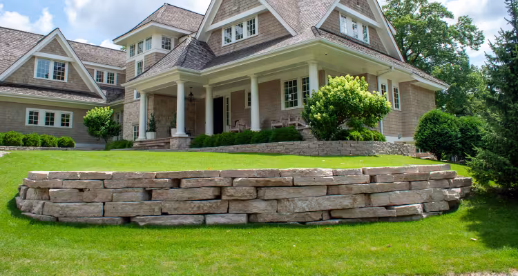 Natural Stone Retaining Wall