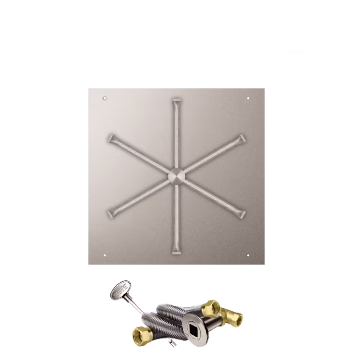 Fire Pit Burner 25" Sq Manual Spark Kit