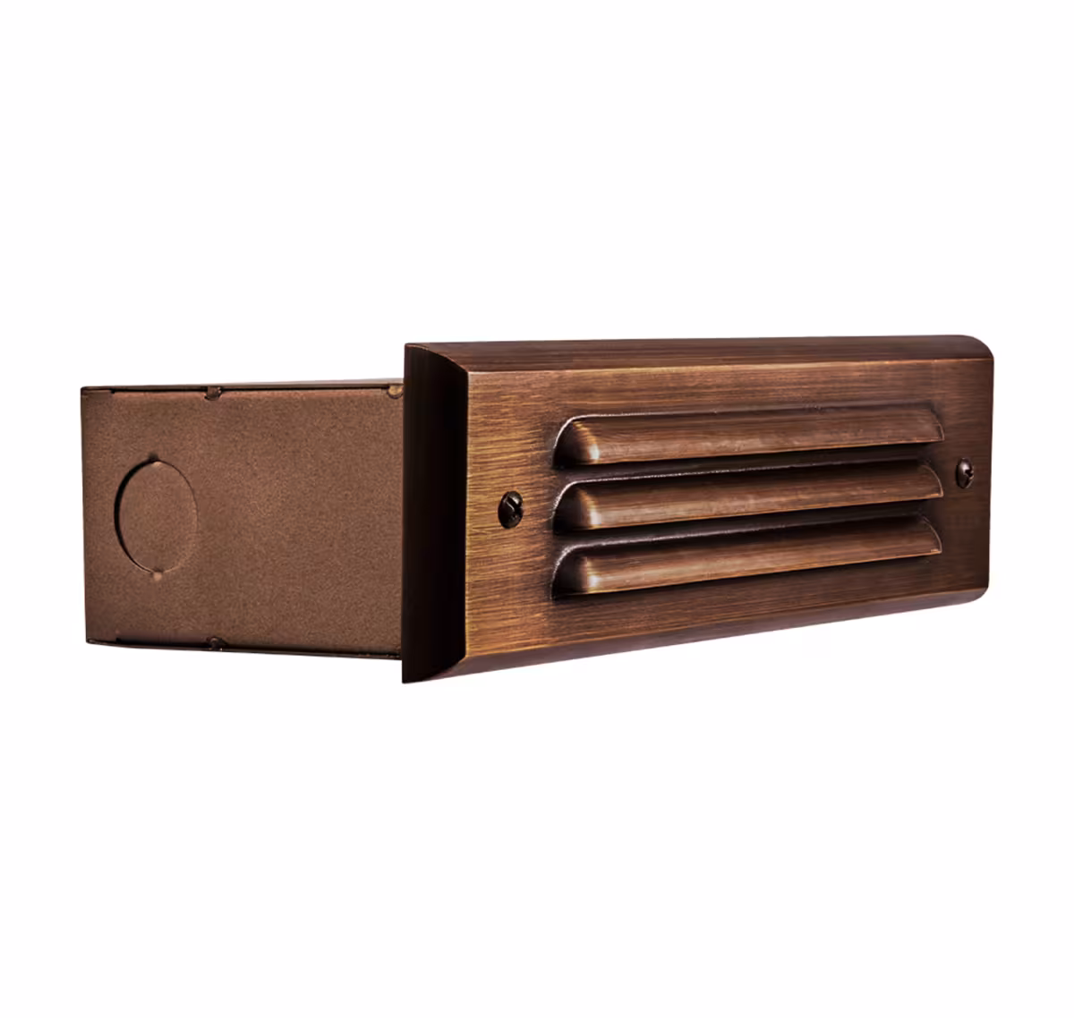 SL300-LED Step Light Louvered Brass 9.5"