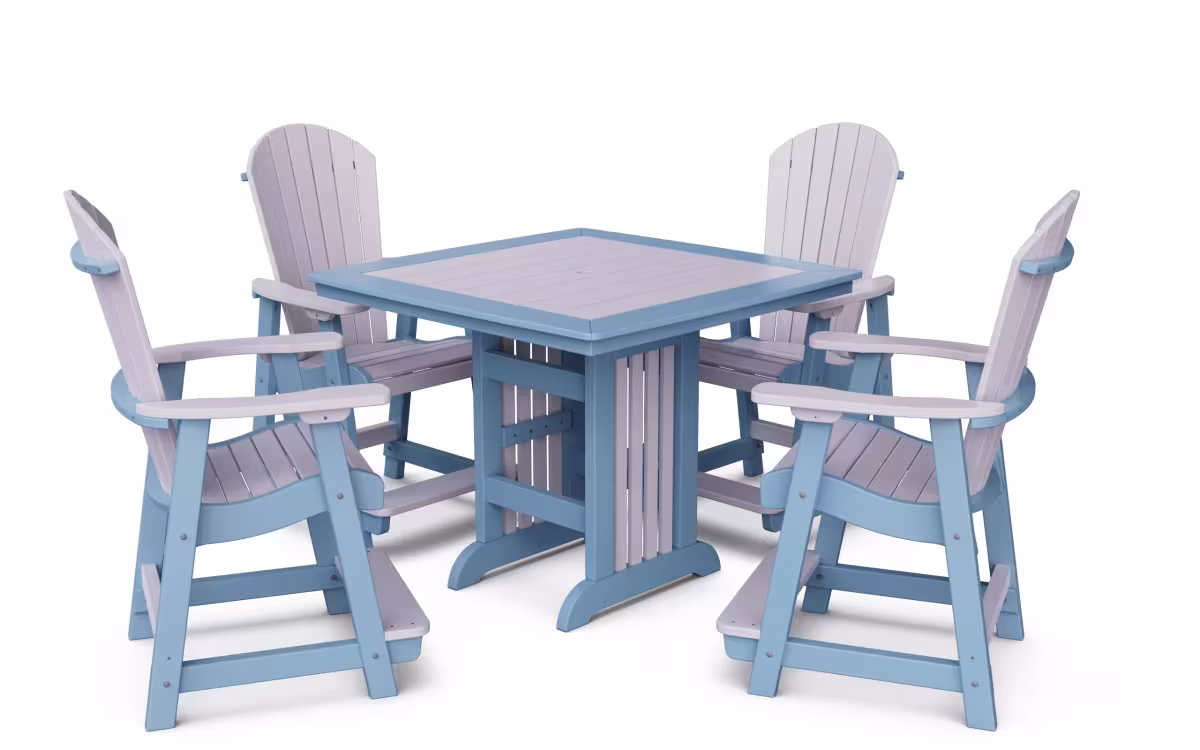 44 inch Squ Balcony Table Weather/ Brown