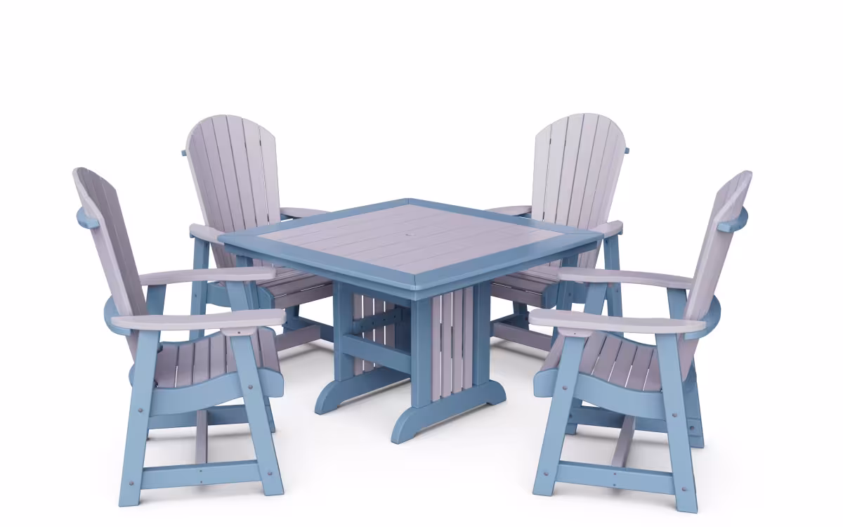 44 inch Squ Dining Table Weather/Brown