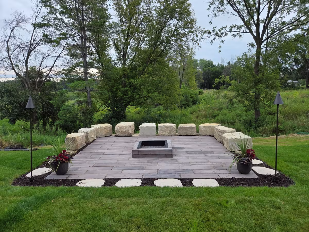 Barn Plank FirePit Kit w/Insert Mahogany