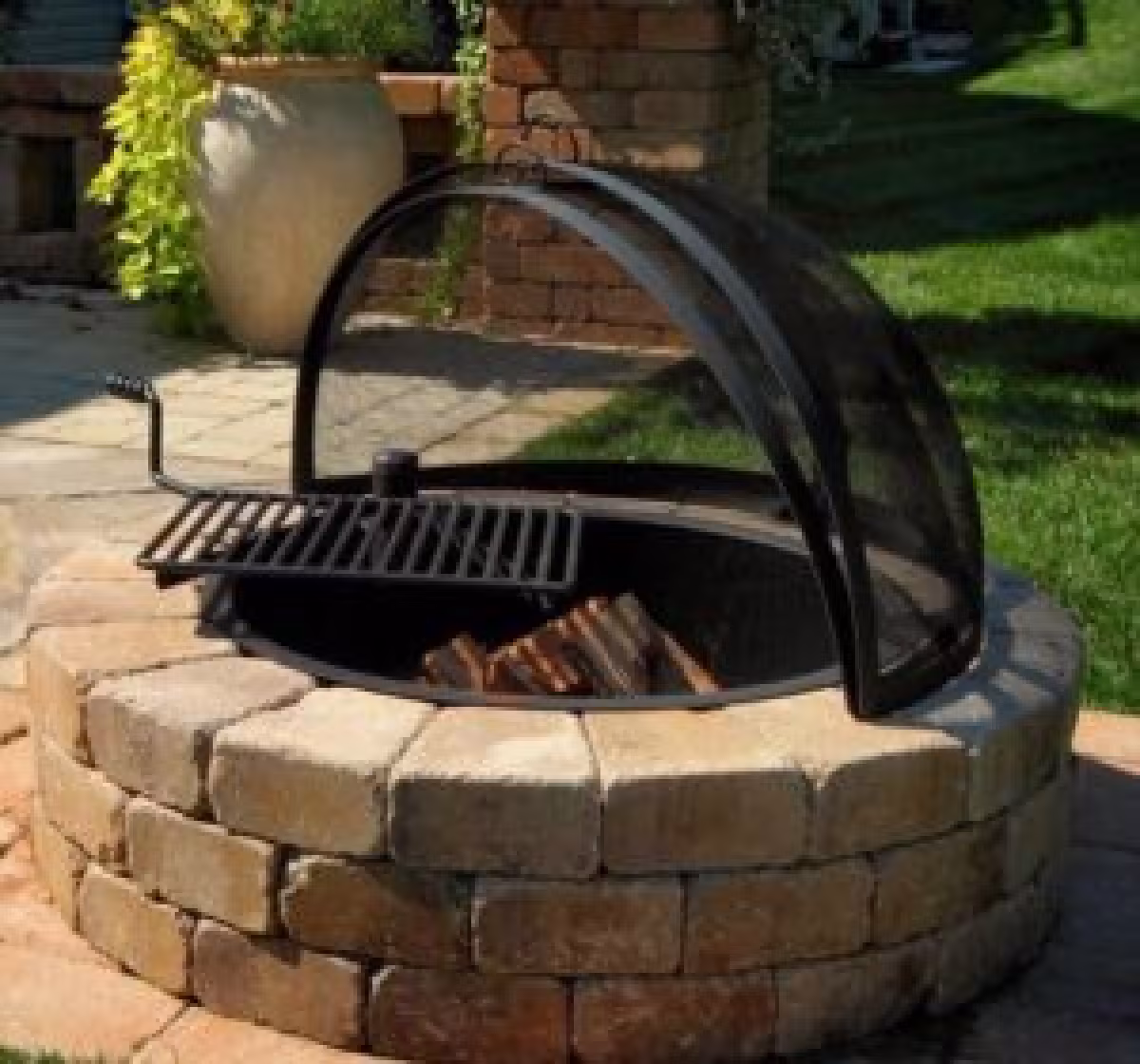 Grand Firepit Cover Slotted Galvanized