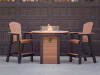 Round Bal. Fire Table 48in Walnut/Black