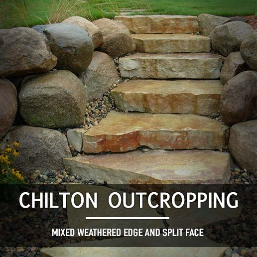Chilton Outcropping Steps Mixed Weathered Edge and Split Face